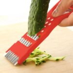 7 in 1 Vegetable Cutter,Handheld Plastic Multifunction Kitchen Peeler Grater Slicer Tool,for Vegetable, Fruit,Cucumber,Potato,Carrots,Cheese(Red) - Image 4