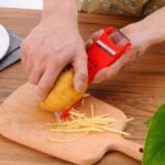 7 in 1 Vegetable Cutter,Handheld Plastic Multifunction Kitchen Peeler Grater Slicer Tool,for Vegetable, Fruit,Cucumber,Potato,Carrots,Cheese(Red) - Image 5