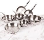 BergHOFF Belly Shape 18/10 Stainless Steel 12Pc Cookware Set, Metal Lids, Fast, Evenly Heat, Induction Cooktop Ready - Image 4