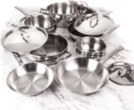 BergHOFF Belly Shape 18/10 Stainless Steel 12Pc Cookware Set, Metal Lids, Fast, Evenly Heat, Induction Cooktop Ready - Image 5