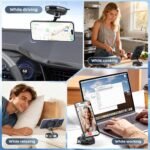 Strong Magnetic Phone Holder for Car & Desk, Compatible with MagSafe, Secure Lock, Universal 360° Rota-Table Car Phone Mount for Dashboard, Glass, Table, Carbon Fiber - Image 4