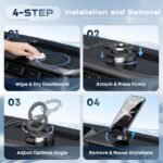 Strong Magnetic Phone Holder for Car & Desk, Compatible with MagSafe, Secure Lock, Universal 360° Rota-Table Car Phone Mount for Dashboard, Glass, Table, Carbon Fiber - Image 5