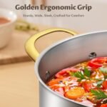 BEZIA 8 Qt Stainless Steel Stock Pot with Lid, Induction Ready Large Soup Pot with Lid, Tri-ply Bottom for Even Heat, Kitchen Cooking Pots for Pasta, Soup, Spaghetti - Image 5