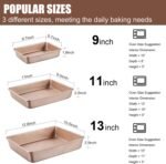 Deep Baking Pans Set Nonstick,Rectangle Cake Pan,Stackable Bakeware Set of 3,Oven Trays for Baking,Gold(9''/11''/13'') - Image 4
