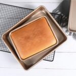 Deep Baking Pans Set Nonstick,Rectangle Cake Pan,Stackable Bakeware Set of 3,Oven Trays for Baking,Gold(9''/11''/13'') - Image 8