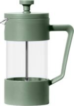 Oggi French Press Coffee Maker (12oz)- Borosilicate Glass, Coffee Press, Single Cup French Press, 3 cup Capacity, Olive - Image 3