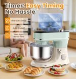 Stand Mixer, 6QT Electric Kitchen Mixer for Baking Cakes & Dough, LED Smart Touchscreen, 11-Speed Tilt-Head & Timer, 4 Presets, Mixer with Bowl, Dough Hook/Whisk/Beater, Green - Image 4