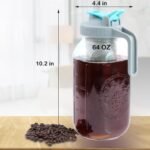 GMSWEET Mason Jar Cold Brew Coffee Maker 64 OZ (2 Quart) Wide Mouth Cold Brew Pitcher With Brew Filter For Coffee, Iced Tea, Sun Tea, Lemonade - Image 7