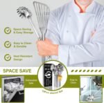 Stainless Steel Kitchen Utensils Set - 12pcs Cooking Utensils Set with Holder, Heat Resistant Kitchen Tool Set for Cooking with Turners, Potato Masher, Spatula, Spoons, Tongs, Whisk - Image 3