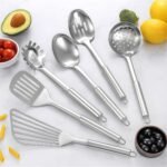 Stainless Steel Kitchen Utensils Set - 12pcs Cooking Utensils Set with Holder, Heat Resistant Kitchen Tool Set for Cooking with Turners, Potato Masher, Spatula, Spoons, Tongs, Whisk - Image 5