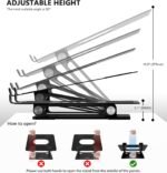 BoYata Laptop Stand, Laptop Holder, Multi-Angle Stand with Heat-Vent, Adjustable Notebook Stand for Laptop up to 17 inches, Compatible for MacBook Pro/Air, Surface Laptop, and so on (Black) - Image 4