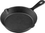 6 Inch Cast Iron Skillet, Frying Pan with Drip-Spouts, Pre-seasoned Oven Safe Cookware, Camping Indoor and Outdoor Cooking, Grill Safe, Restaurant Chef Quality - Image 3
