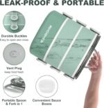 Lunch Box, Stackable 3 Layers Containers, Portable 94OZ Large Capacity Leakproof Bento Box with Spoon & Fork & Sauce Boxes, Microwave Safe Lunch Box for Kids and Adults - Image 5