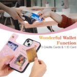 UEEBAI Wallet Case for iPhone 13 with Card Holders, PU Leather Cover Kickstand RFID Blocking Double Magnetic Clasp Rilievo Flower Shockproof Flip Case for Women Girls - Tree Vine - Image 3
