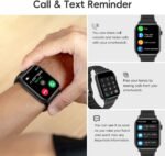 Smart Watch Sports Pedometer, Fitness Tracker Bluetooth Call Heart Rate Blood Oxygen Sleep Monitor,100 Sports Modes Waterproof for iOS Android Men's Women's Smart Watch (Black) - Image 3