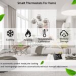 Smart Thermostats for Home, Digital Thermostat with App, WiFi Thermostats for Home Heat Pumps, Cooling Heating & Auto, Includes C-Wire Adapter, LCD Screen/Voice Control/Weather/Energy Saving - Image 4