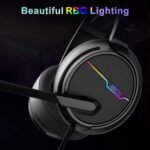 Jeecoo V20U USB Pro Gaming Headset for PC - 7.1 Surround Sound Headphones with Noise Cancelling Microphone- Memory Foam Ear Pads RGB Lights for Laptops - Image 4
