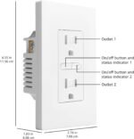 Amazon Basics Smart In-Wall Outlet, Works with Alexa Only, 15 Amps, 2.4 GHz Wi-Fi, No Hub Required, White - Image 4