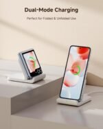 SwanScout Wireless Charger for Samsung Z Flip 6, SwanScout 501S, Foldable Fast Wireless Charging Stand for Galaxy Z Flip 6/5/4/3, Charging Station for Samsung Z Flip Series/Razr+(No Adapter) - Image 4