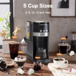 Single Serve Coffee Maker for Pods & Ground Coffee, 6 to 14oz Brew Sizes, Strong Brew Option, Fast Brewing, Compact Design with Removable 40oz Reservoir, Travel Mug Friendly - Image 3