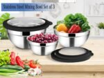 TeamFar Mixing Bowls, 4.5/3/1.5 QT Stainless Steel Nesting Salad Bowls with Airtight Lids, For Serving/Mixing/Storing/Prepping, Non-Toxic & Sturdy, Visible & Easy Clean, Black, Set of 3 - Image 6