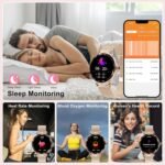 Smart Watches for Women Answer/Make Call, 1.19" AMOLED Smartwatch with Bluetooth for Android iOS Phones, IP68 Waterproof Fitness Tracker with Heart Rate SpO2 Sleep Monitor, Rose Gold - Image 5