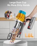 Cordless Vacuum Cleaner, 650W/55KPA/70 Mins Vacuum Cleaners for Home with Self-Standing, Anti-Tangle Brush, Smart Display and 1.8L Cup Cordless Stick Vacuum Cleaner for Pet Hair/Carpets - Image 5