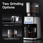 Espresso Grinder, Burr Coffee Grinder with 51 Grind Settings, Precision Timer, Stainless Steel Coffee Grinder with Easy Cleaning, Anti-Static Design & 3 Operation Modes - Image 5