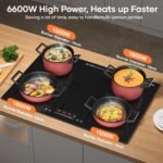 30" 4-Burner Built-in Induction Cooktop 6600W, Countertop Electric Stove with Touch Control, 9 Power Levels, Timer & Child Lock, Easy-Clean Black Glass Surface (220–240 V) - Image 3
