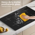 30" 4-Burner Built-in Induction Cooktop 6600W, Countertop Electric Stove with Touch Control, 9 Power Levels, Timer & Child Lock, Easy-Clean Black Glass Surface (220–240 V) - Image 7