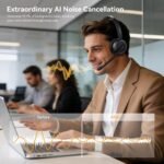 LEVN Wireless Headset, Wireless Headset with Mic for Work, AI Noise Cancelling, 65 Hrs Working Time, Bluetooth Headphones with Microphone from Computer/Call Center/Teams - Image 5