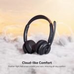 LEVN Wireless Headset, Wireless Headset with Mic for Work, AI Noise Cancelling, 65 Hrs Working Time, Bluetooth Headphones with Microphone from Computer/Call Center/Teams - Image 6