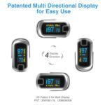 mibest OLED Finger Pulse Oximeter, O2 Meter, Dual Color White/Silver - Image 3