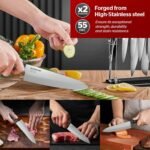 Sunhouse Chef Knife, 7.5 Inch High Carbon Stainless Steel Sharp Kitchen Knife with Ergonomic Handle, Ultra-durable 2-layer Molded Handle, A Useful Chef Gift for Mom and Dad - Image 4