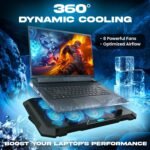 KLIM V8 Gaming Laptop Cooling Pad with 8 Fans + New Version + Gaming Laptop Cooler + Stable RGB Laptop Stand with Fan + Compatible up to 17" + 2 USB Ports + Phone Holder + 5 Year Assurance - Image 3