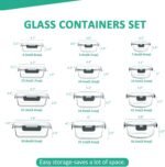 KOMUEE 24 Pieces Glass Food Storage Containers Set,Meal Prep Containers-Stackable Airtight Glass Storage Containers with lids,Freezer, Microwave, Oven Safe,Gray - Image 3