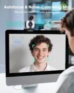 MELCAM 2K Webcam for PC, Web Camera with Microphone, Light, Privacy Cover, Plug and Play Autofocus USB Computer Camera for Laptop, Desktop, PC, Mac, Zoom, Skype, Meeting, Streaming(Black) - Image 4