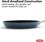 OXO Enhanced 12” Nonstick Frying Pan Skillet, Ceramic PFAS-Free Cookware, Durable Hard Anodized, Scratch Resistant, Stainless Steel Handle, Eggs & Omelets, Dishwasher & Oven Safe, Storm Blue - Image 4