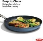 OXO Enhanced 12” Nonstick Frying Pan Skillet, Ceramic PFAS-Free Cookware, Durable Hard Anodized, Scratch Resistant, Stainless Steel Handle, Eggs & Omelets, Dishwasher & Oven Safe, Storm Blue - Image 5
