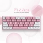 Redragon K617 Fizz 60% Wired RGB Gaming Keyboard, 61 Keys Hot-Swap Compact Mechanical Keyboard w/White and Pink Color Keycaps, Linear Red Switch, Pro Driver/Software Supported - Image 3