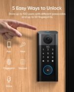 eufy Security Video Smart Lock S330, 3-in-1 Camera+Doorbell+Fingerprint Keyless Entry Door Lock, Smart Wi-Fi Deadbolt for Front Door, App Remote Control, SD Card Required, Chime Included - Image 4