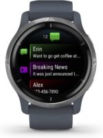 Garmin Venu 2, GPS Smartwatch with Advanced Health Monitoring and Fitness Features, Silver Bezel with GraniteBlue Case and Silicone Band (Renewed) - Image 3