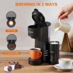 ZACME Single Serve Coffee Maker with Milk Frother, Coffee Machine with Brewing & Frothing System, 28oz Water Tank, Adjustable Brew Strength, Quick Brew, Self-Cleaning - Image 4