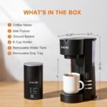 ZACME Single Serve Coffee Maker with Milk Frother, Coffee Machine with Brewing & Frothing System, 28oz Water Tank, Adjustable Brew Strength, Quick Brew, Self-Cleaning - Image 5