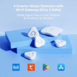 Smart Water Leak Detectors for Home WiFi with App Alerts, Stechro Ajustable 120dB Water Sensor Alarm Leak Detector for Basements Sink Kitchen Laundry, 4 Water Sensors & 1 Gateway - Image 3