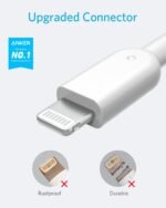 Anker Powerline II Lightning Cable,Apple MFi Certified,USB Charging/Sync Lightning Cord Compatible with iPhone 11 Series/SE/Xs/XR,and More(10FT,White) - Image 3