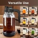 Cold Brew Coffee Maker,64 oz Mason Jar Pour Spout Lid, Coffee Carafe,Refillable Stainless Steel Filter,Non-slip Silicone Sleeve for Glass Pitcher, For Home Baristas & Coffee Enthusiasts - Image 3