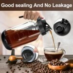 Cold Brew Coffee Maker,64 oz Mason Jar Pour Spout Lid, Coffee Carafe,Refillable Stainless Steel Filter,Non-slip Silicone Sleeve for Glass Pitcher, For Home Baristas & Coffee Enthusiasts - Image 4