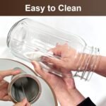 Cold Brew Coffee Maker,64 oz Mason Jar Pour Spout Lid, Coffee Carafe,Refillable Stainless Steel Filter,Non-slip Silicone Sleeve for Glass Pitcher, For Home Baristas & Coffee Enthusiasts - Image 6