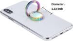 Iridescent Glitter Bling Bling Phone Ring Holder,Sparkle Phone Ring Grip Artificial Stand with Flat Diamond,Flat Rhinestone Cell Finger Ring for Phones,Pad(Rainbow) - Image 6